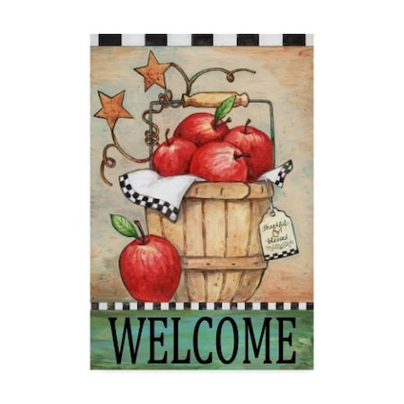 Melinda Hipsher 'Welcome Apple Basket' Canvas Art,22x32